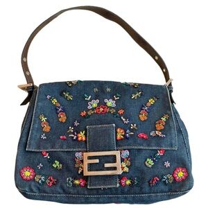 FENDI Mamma Baguette, Beaded Denim